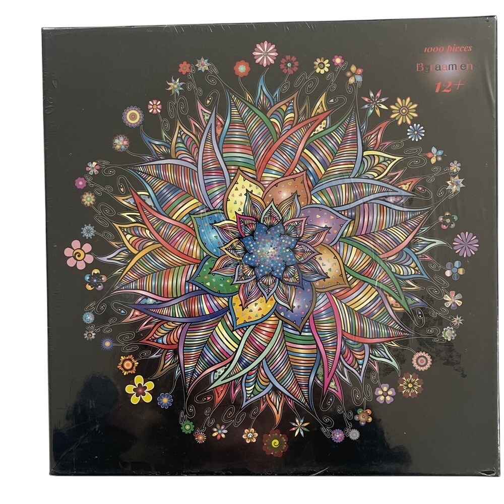 Bgraamiens 1000 Piece Flower Whisper Colorful Mandala Puzzle NEW